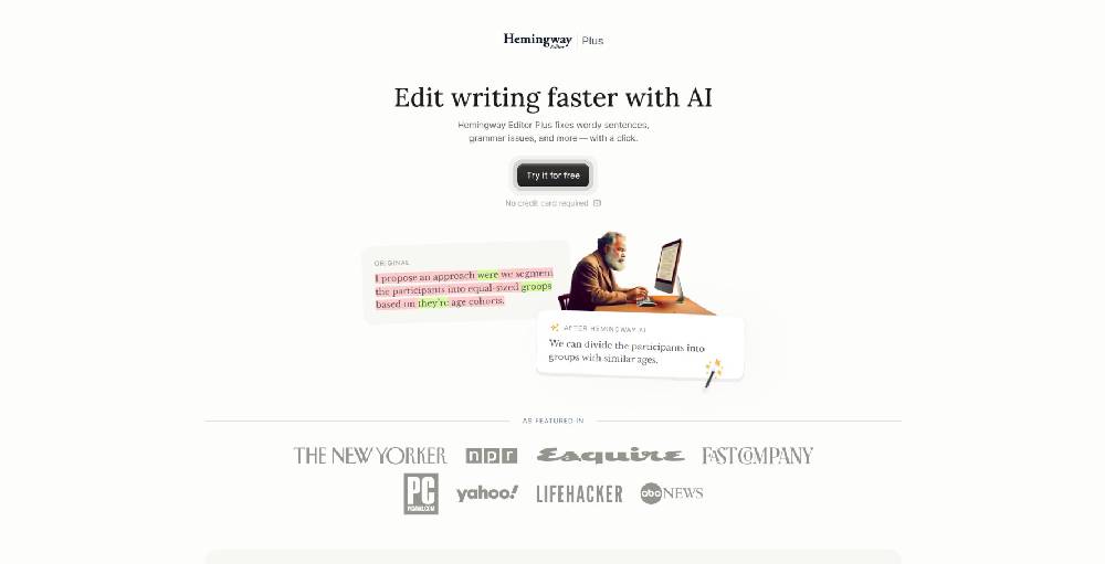 Hemingway Editor Plus AI tool image