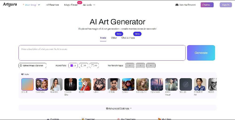 Artguru AI tool image